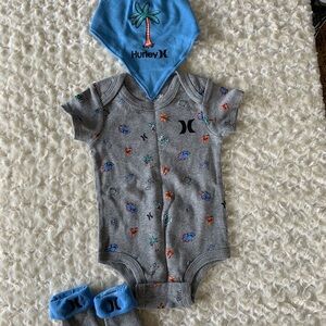 New Hurley Baby Outfit Size 0-6 Months Island Surfer Theme Set
